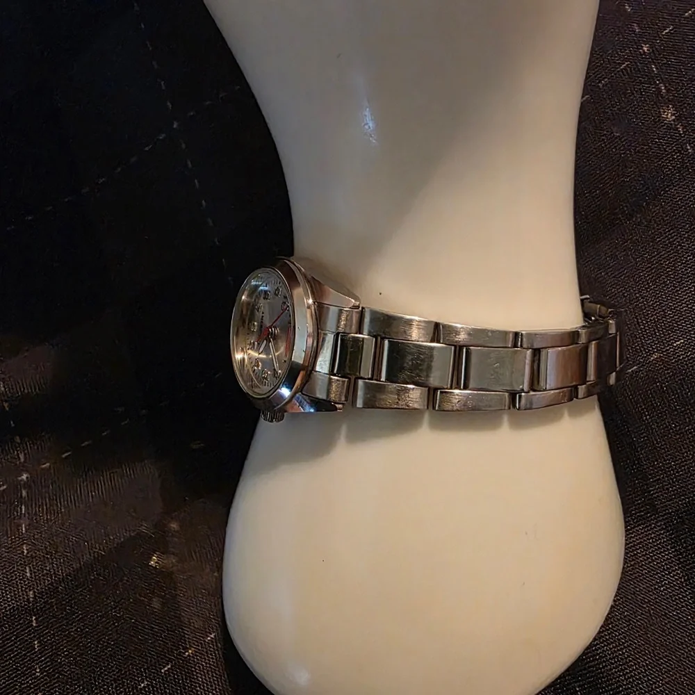 Ameritime Stainless Steel Watch with American Flag Dial - Unisex.